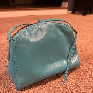 HOBO leather small purse, tassels TURQUOISE